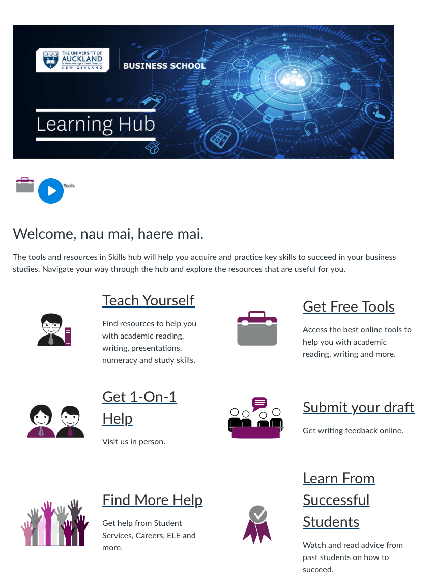 Homepage Learning Hub PG